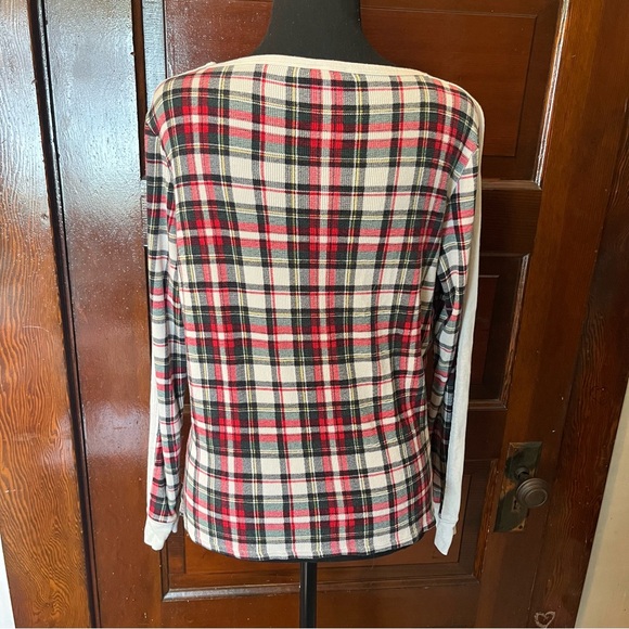 Victoria’s Secret Holiday Plaid Thermal Pajama Top - Picture 2 of 4